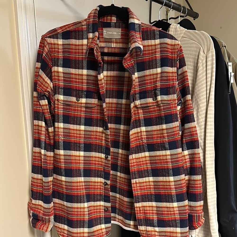 Everlane men’s plaid shirt jacket style 100% cotton sz large